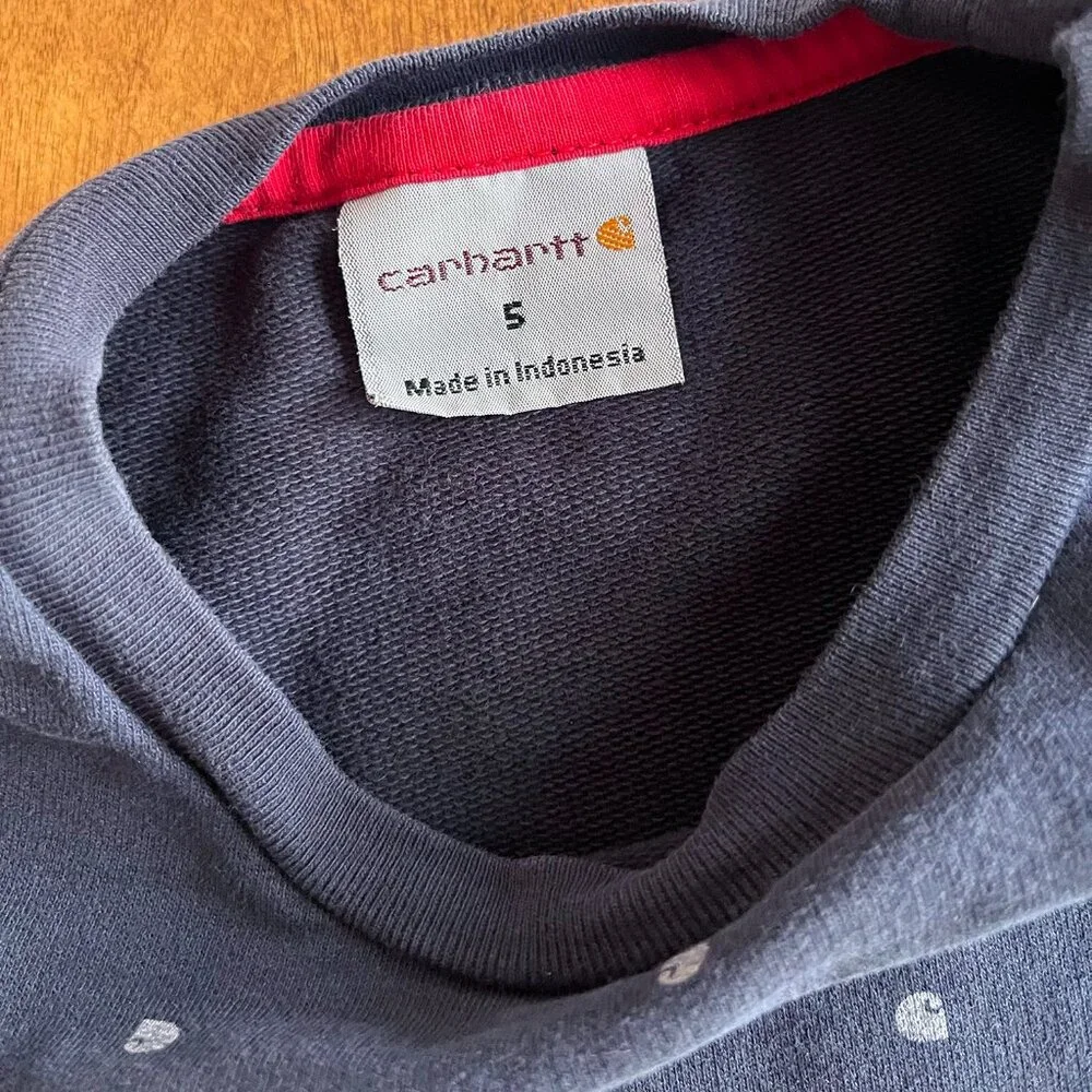 Carhartt navy roll-cuff logo dot shirt 5